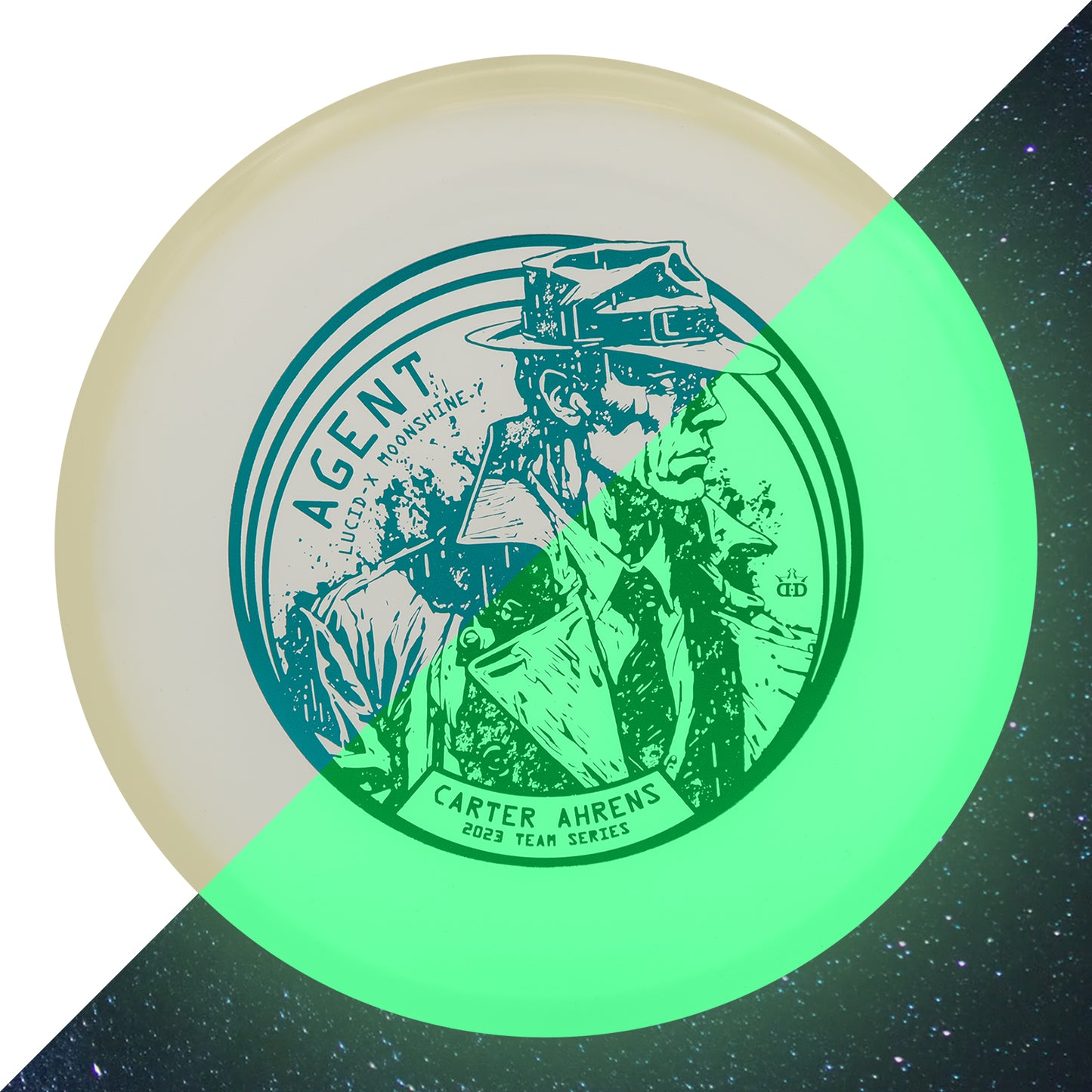 Dynamic Discs Lucid-X Moonshine Agent Carter Ahrens Secret Agent Stamp Team Series 2023