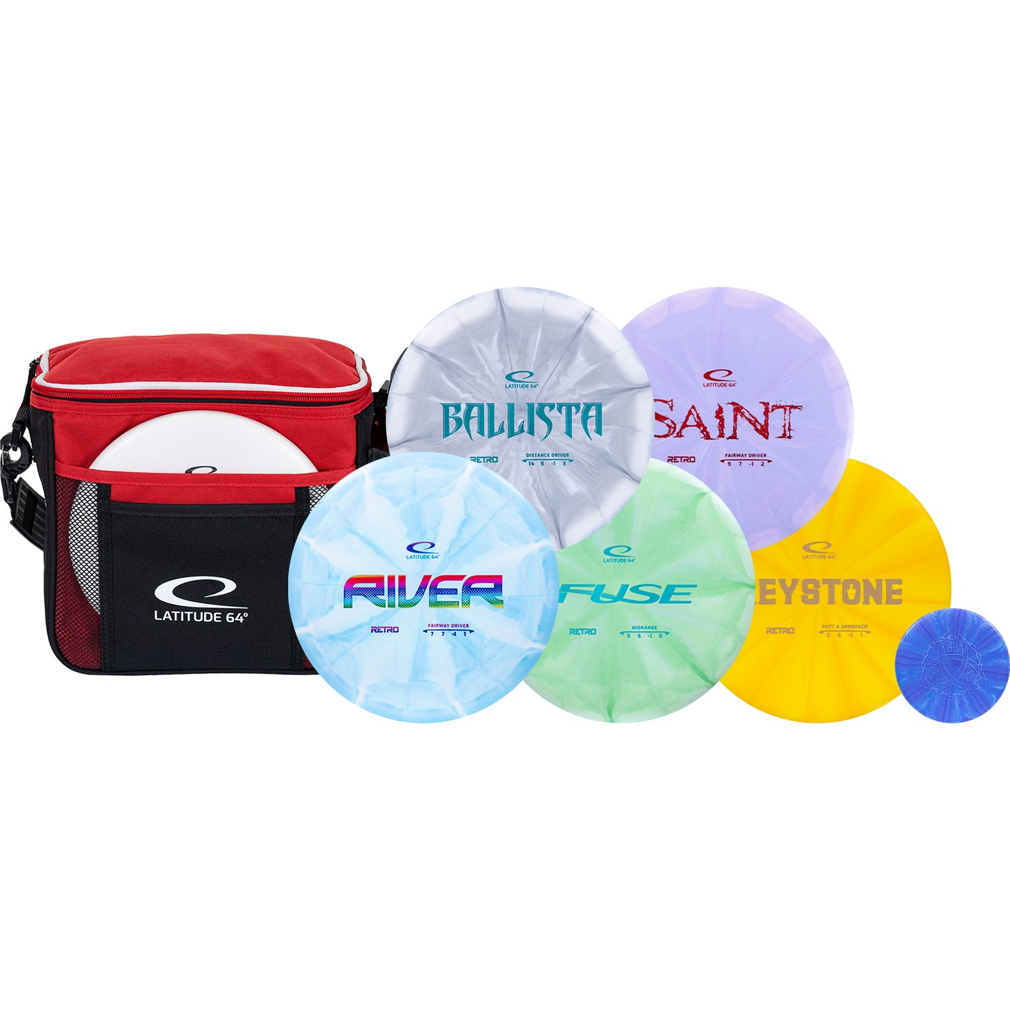 Latitude 64 Slim Bag 3/4/5-Disc Retro Burst Disc Golf Starter Set