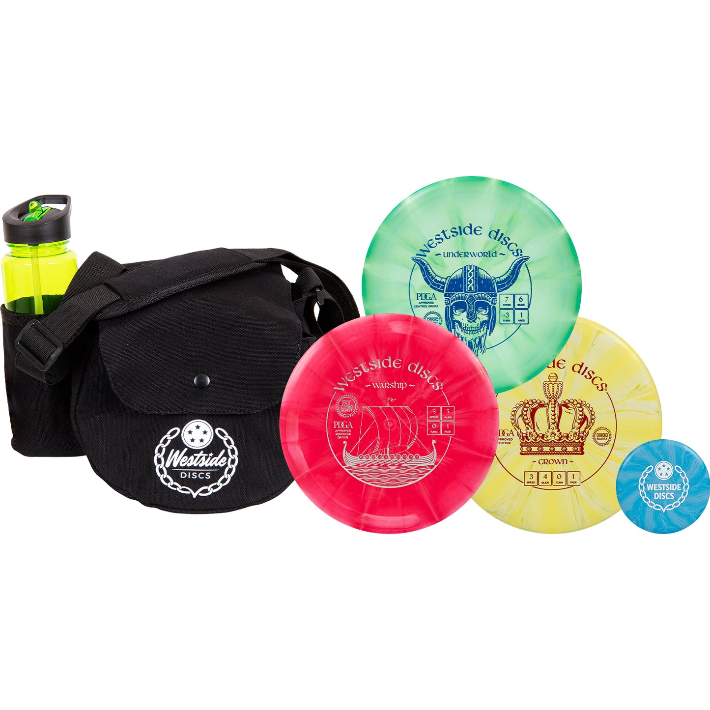 Westside Discs Sling Bag 3/4/5/6-Disc Origio Burst Disc Golf Starter Set