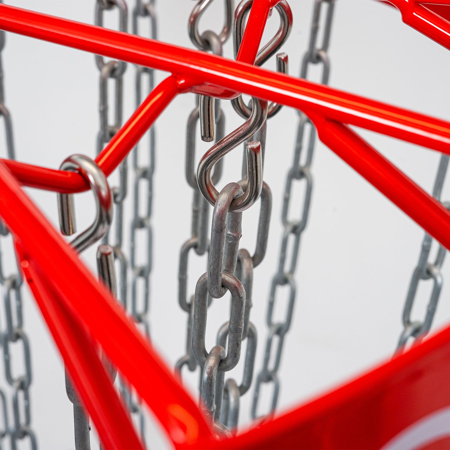 Dynamic Discs Veteran Basket Disc Golf Target - Red - Galvanized Chains