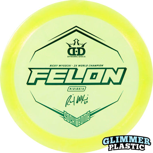 Dynamic Discs Lucid-Ice Glimmer Felon Ricky Wysocki Sockibomb Stamp
