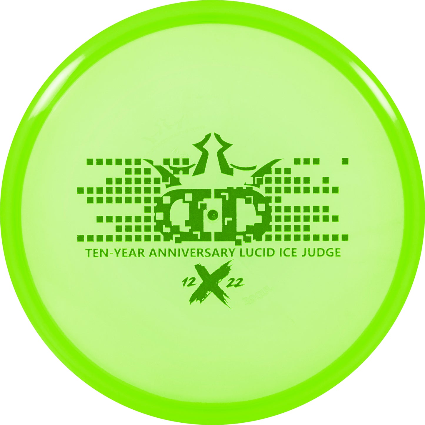 Dynamic Discs Lucid-Ice Judge 10 Year Anniversary Stamp