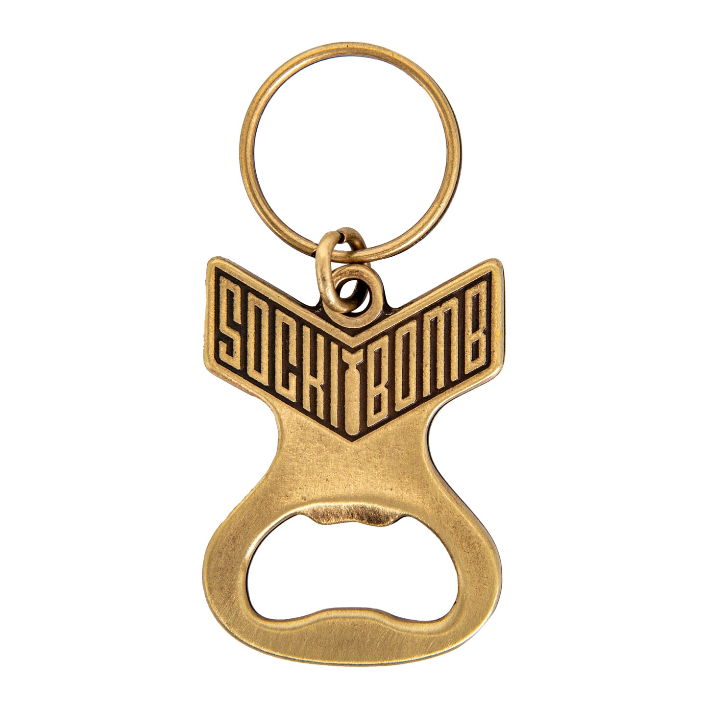Sockibomb Brass Bottle Opener Keychain