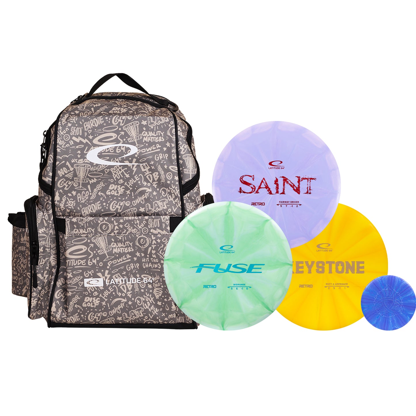 Latitude 64 Swift Backpack 3/4/5-Disc Retro Burst Disc Golf Starter Set